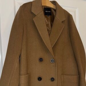 Madewell Camel Brown Double-Breasted Blazer / Peacoat
